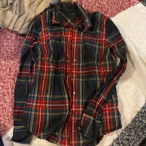 Jcrew tartan blouse